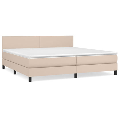 Giroletto a Molle con Materasso Cappuccino 200x200cm Similpelle | homemem39