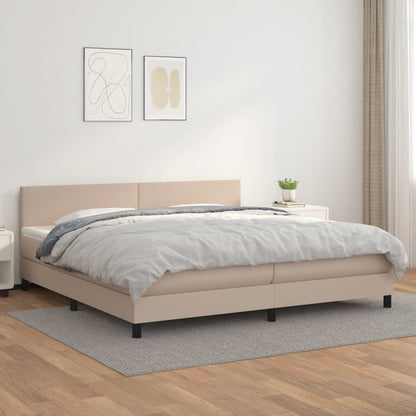 Giroletto a Molle con Materasso Cappuccino 200x200cm Similpelle | homemem39