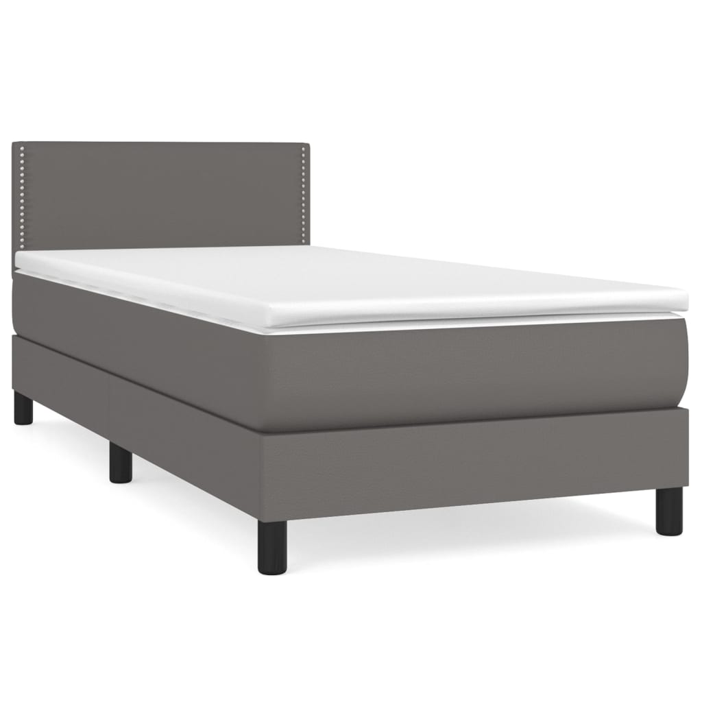 Giroletto a Molle con Materasso Grgio 80x200 cm in Similpelle | homemem39