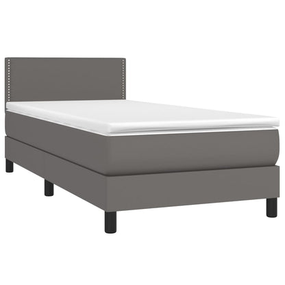 Giroletto a Molle con Materasso Grgio 80x200 cm in Similpelle | homemem39