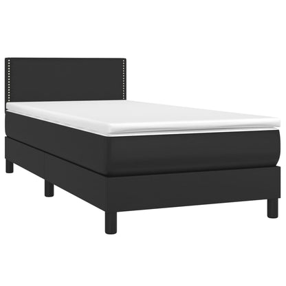 Giroletto a Molle con Materasso Nero 90x190 cm in Similpelle | homemem39