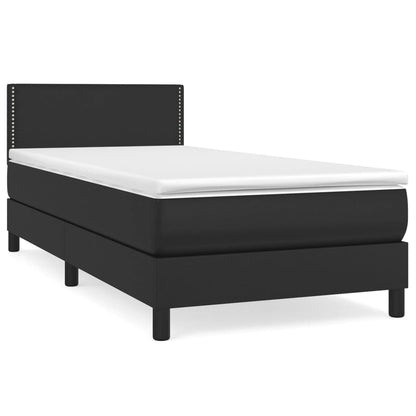 Giroletto a Molle con Materasso Nero 90x200 cm in Similpelle | homemem39