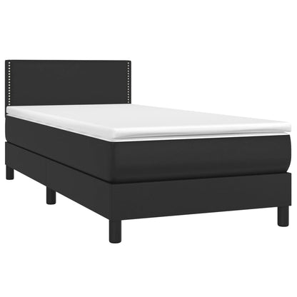 Giroletto a Molle con Materasso Nero 90x200 cm in Similpelle | homemem39