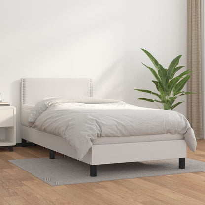 Giroletto a Molle con Materasso Bianco 100x200 cm in Similpelle | homemem39