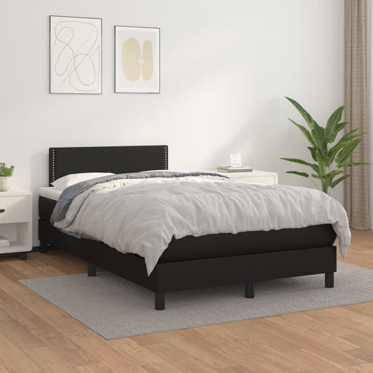 Giroletto a Molle con Materasso Nero 120x200 cm in Similpelle | homemem39