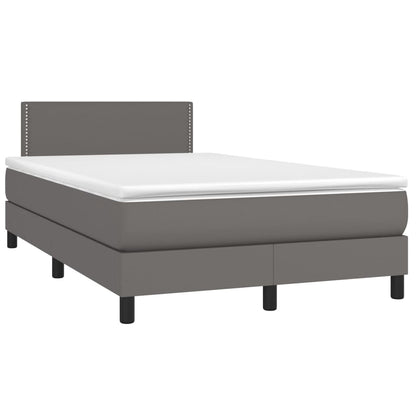 Giroletto a Molle con Materasso Grigio 120x200 cm in Similpelle | homemem39