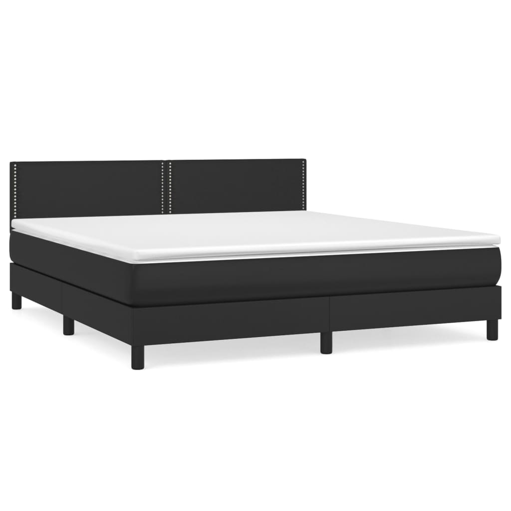 Giroletto a Molle con Materasso Nero 180x200 cm in Similpelle | homemem39