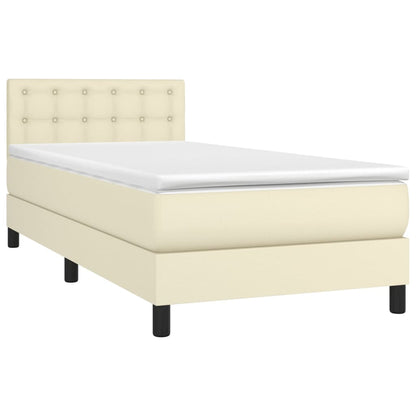 Giroletto a Molle con Materasso Crema 80x200 cm in Similpelle | homemem39