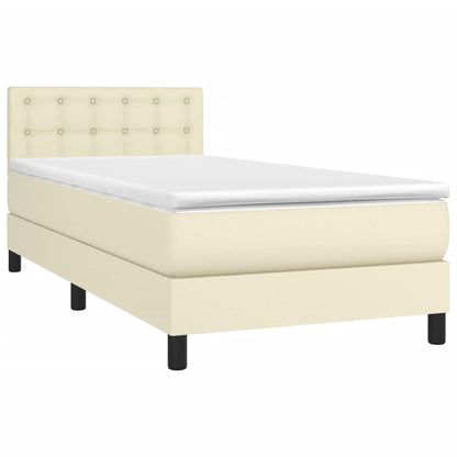 Giroletto a Molle con Materasso Crema 90x200 cm in Similpelle | homemem39