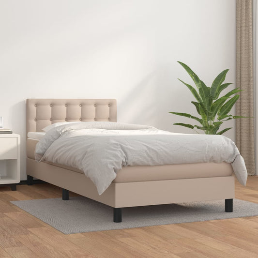 Giroletto a Molle con Materasso Cappuccino 90x200 cm Similpelle