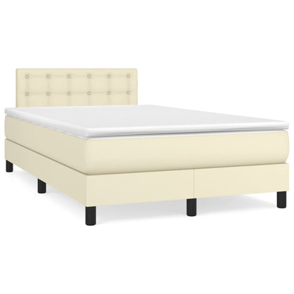 Giroletto a Molle con Materasso Crema 120x200 cm in Similpelle | homemem39