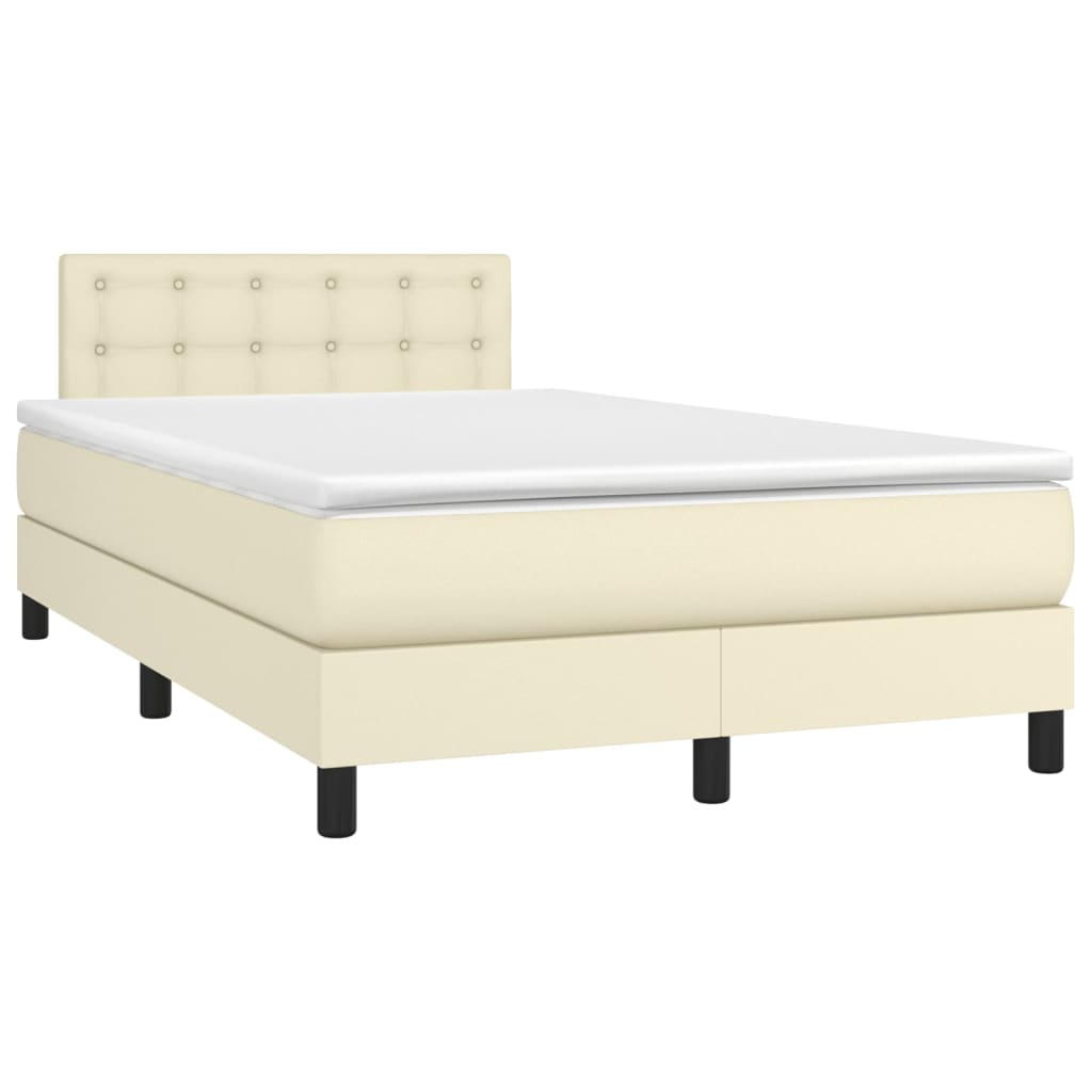 Giroletto a Molle con Materasso Crema 120x200 cm in Similpelle | homemem39