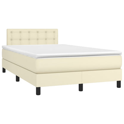 Giroletto a Molle con Materasso Crema 120x200 cm in Similpelle | homemem39