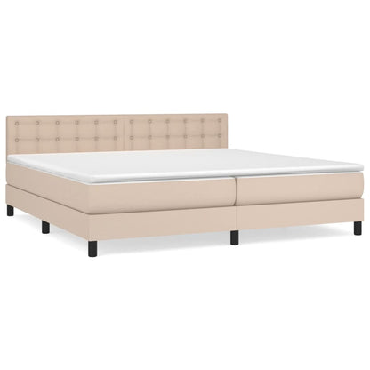 Giroletto a Molle con Materasso Cappuccino 200x200cm Similpelle | homemem39