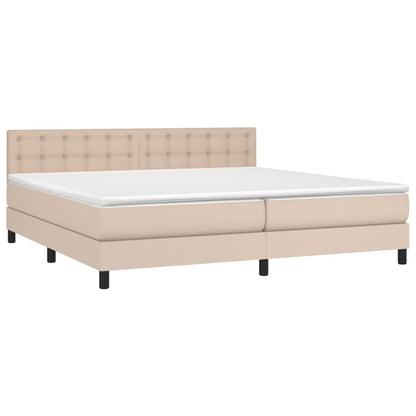 Giroletto a Molle con Materasso Cappuccino 200x200cm Similpelle | homemem39