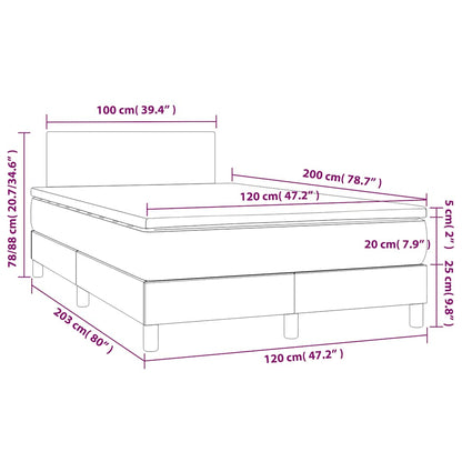 Giroletto a Molle con Materasso Blu Scuro 120x200 cm in Velluto | homemem39
