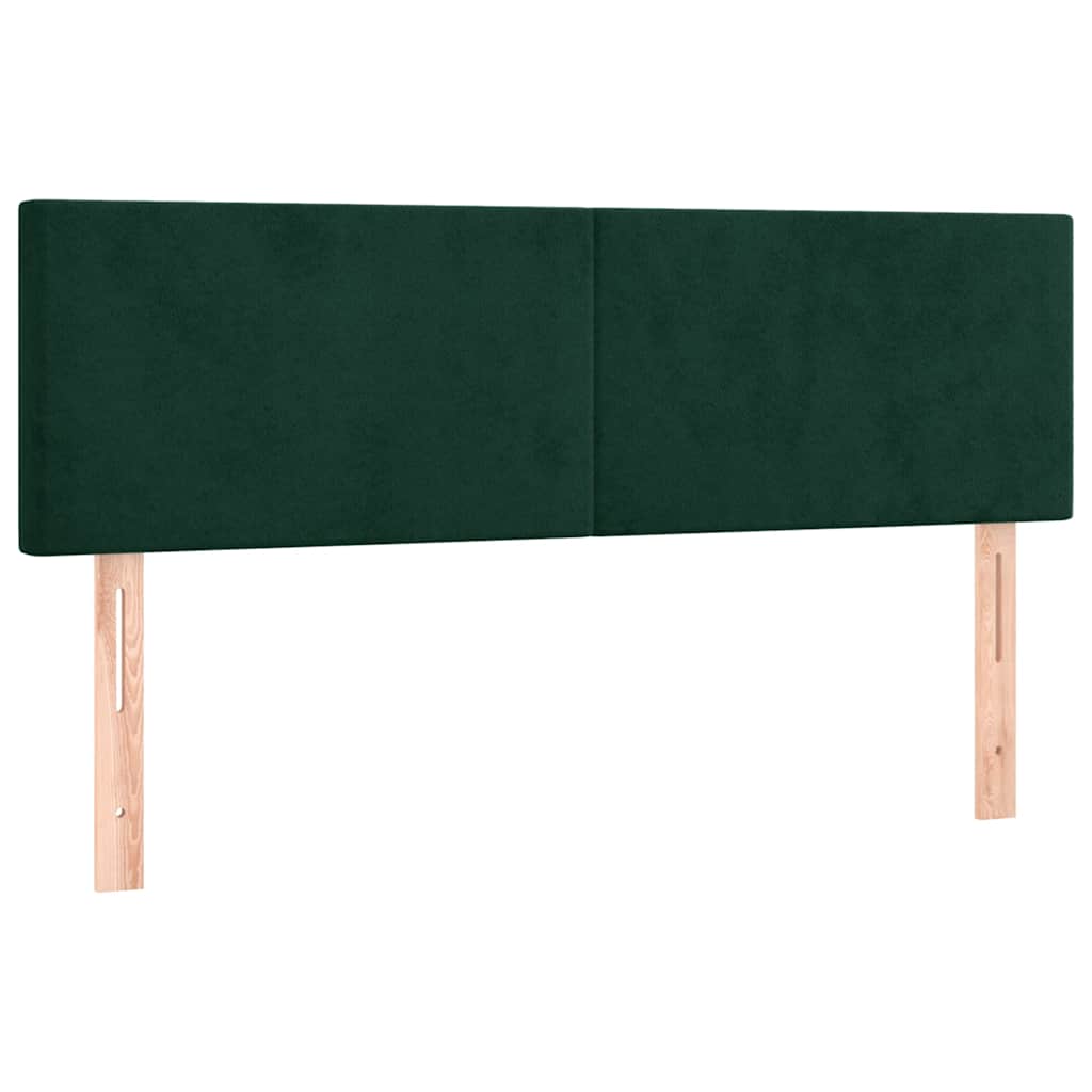 Giroletto a Molle con Materasso Verde Scuro 140x200 cm Velluto