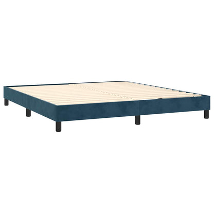 Giroletto a Molle con Materasso Blu Scuro 180x200 cm in Velluto
