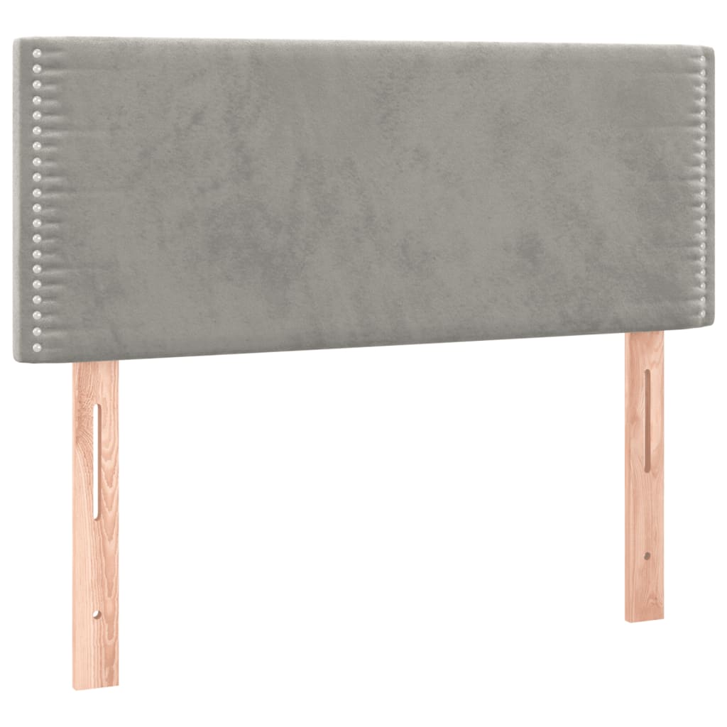 Giroletto a Molle con Materasso Grigio Chiaro 100x200cm Velluto | homemem39