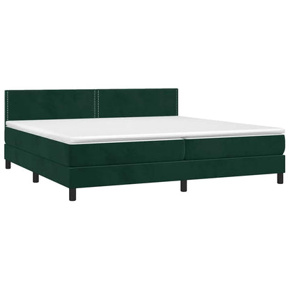Giroletto a Molle con Materasso Verde Scuro 200x200 cm Velluto | homemem39