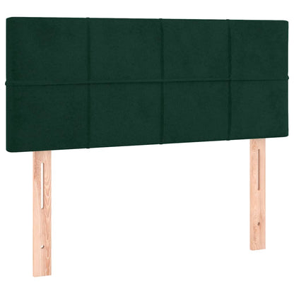 Giroletto a Molle con Materasso Verde Scuro 90x200 cm Velluto