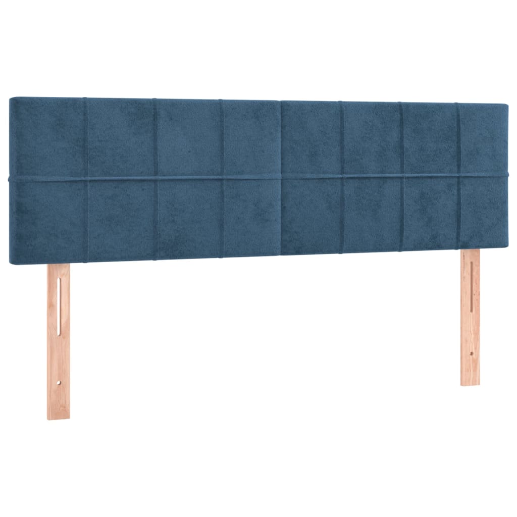 Giroletto a Molle con Materasso Blu Scuro 140x190 cm in Velluto
