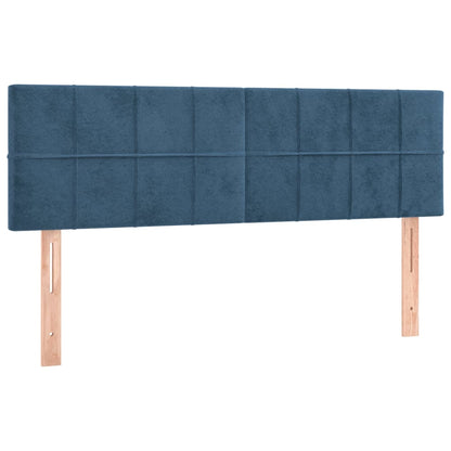 Giroletto a Molle con Materasso Blu Scuro 140x190 cm in Velluto