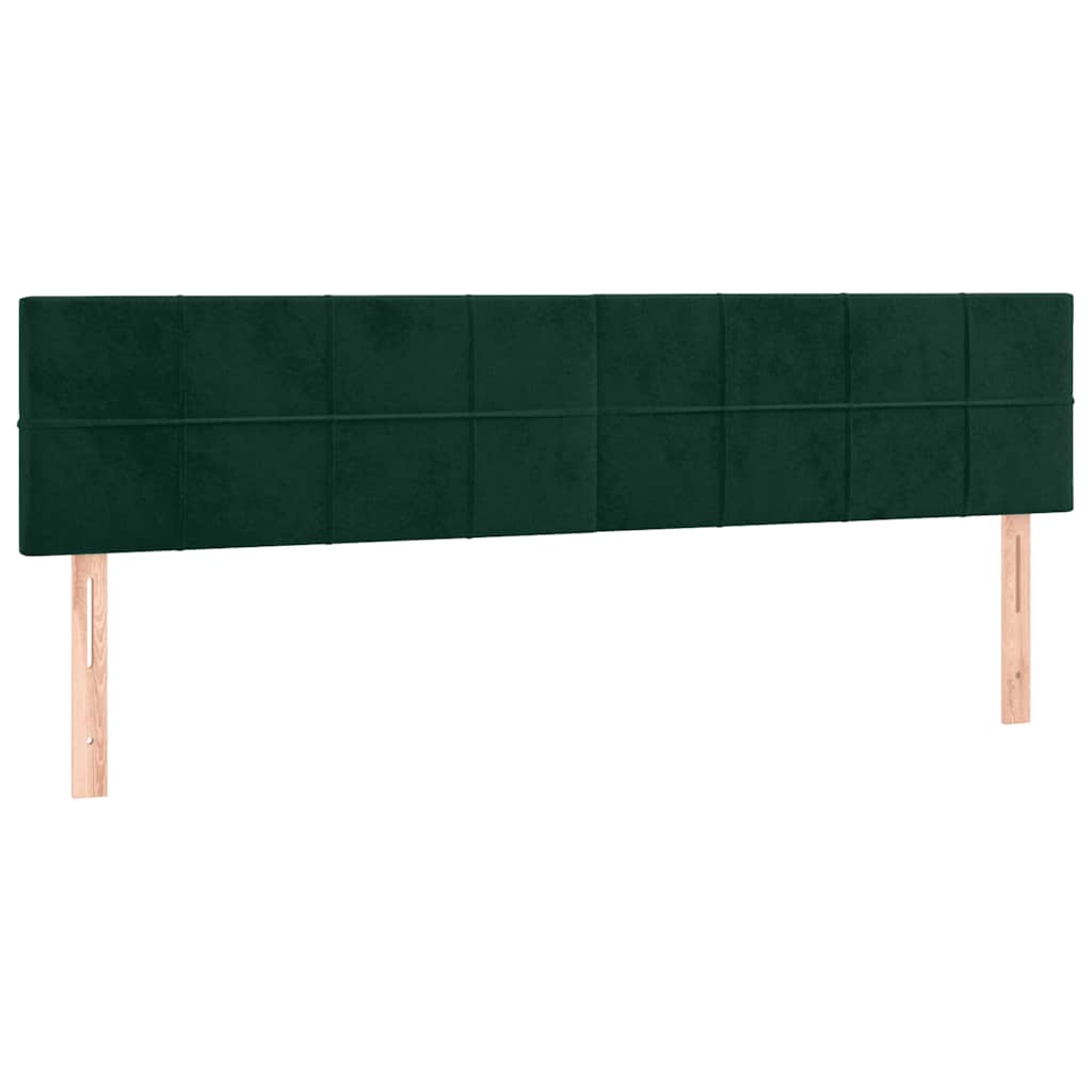 Giroletto a Molle con Materasso Verde Scuro 160x200 cm Velluto