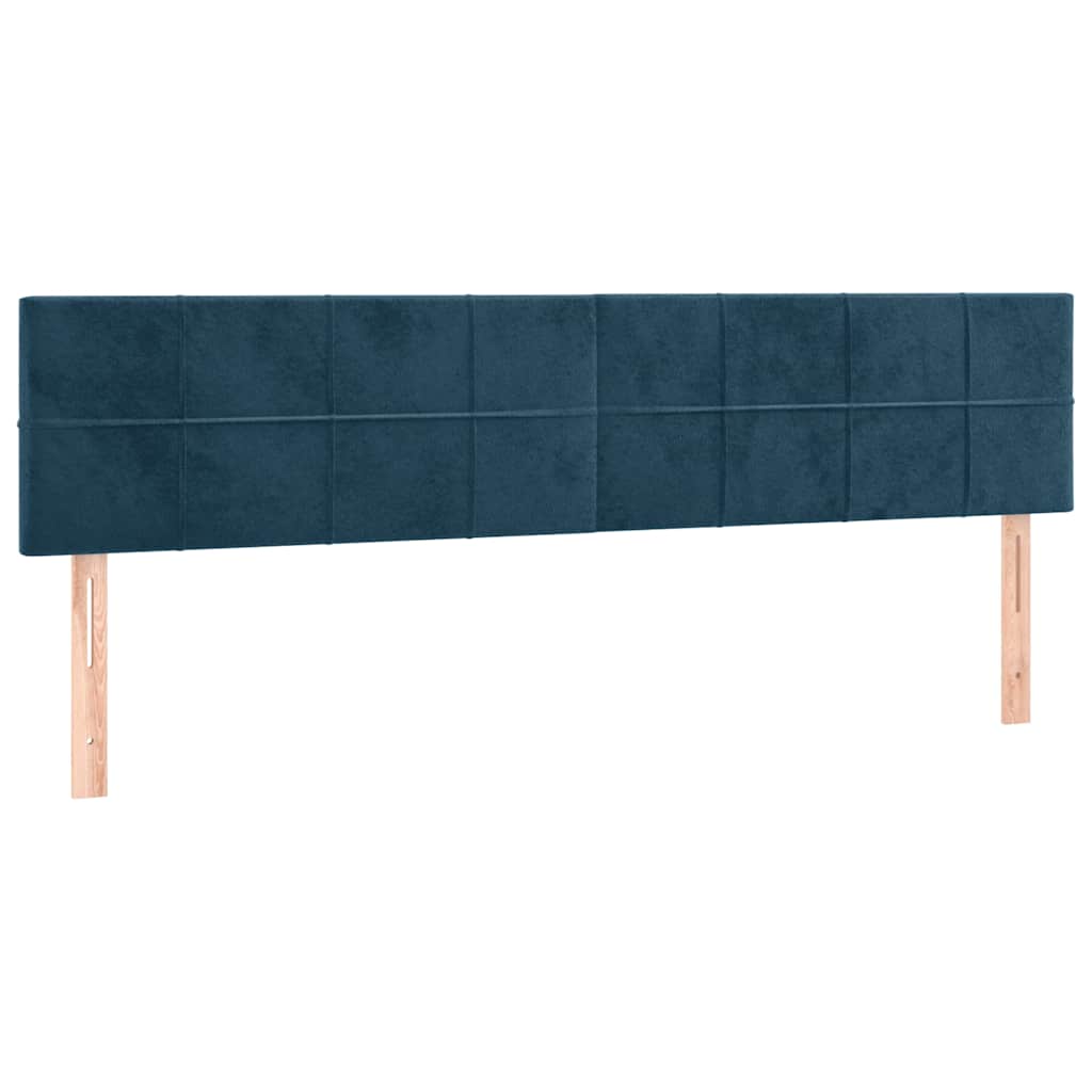 Giroletto a Molle con Materasso Blu Scuro 160x200 cm in Velluto