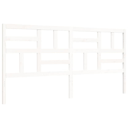 Giroletto con Testiera Bianco 200x200 cm in Legno Massello