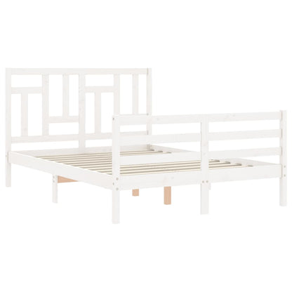 Giroletto con Testiera Bianco Small Double Legno Massello - homemem39
