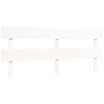 Giroletto con Testiera Bianco 200x200 cm in Legno Massello | homemem39