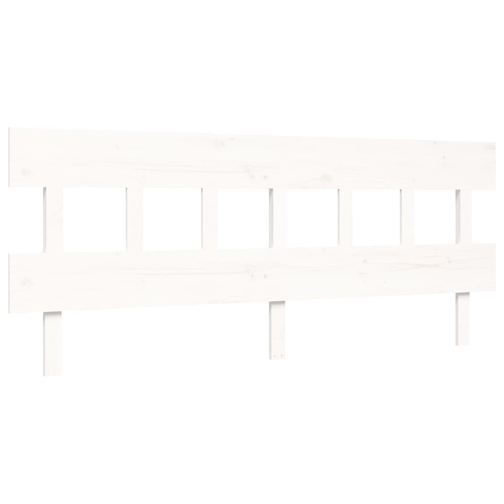 Giroletto con Testiera Bianco 200x200 cm in Legno Massello | homemem39