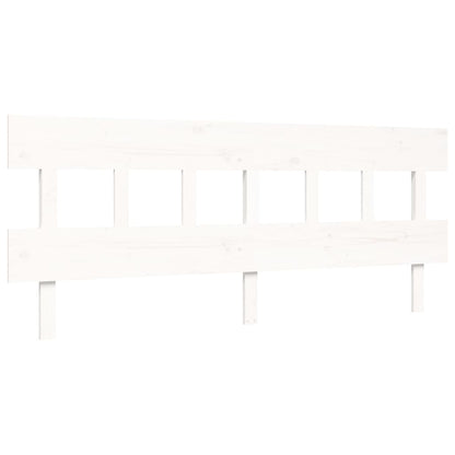 Giroletto con Testiera Bianco 200x200 cm in Legno Massello | homemem39