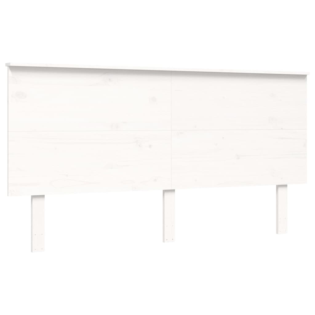 Giroletto con Testiera Bianco King Size in Legno Massello - homemem39