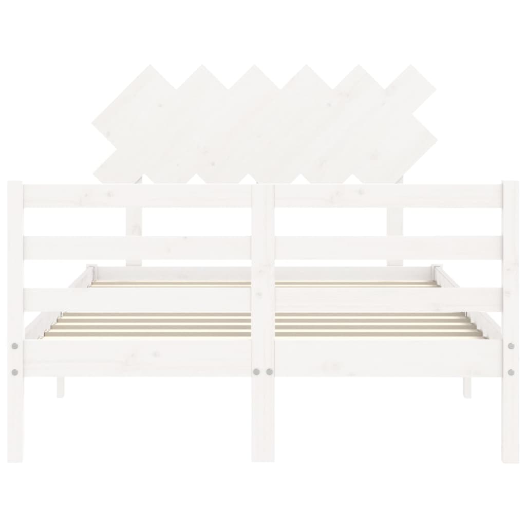 Giroletto con Testiera Bianco Double in Legno Massello - homemem39