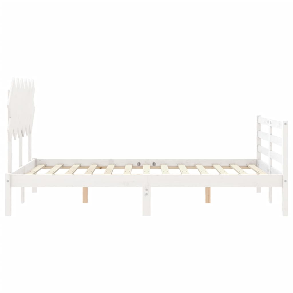Giroletto con Testiera Bianco Double in Legno Massello - homemem39