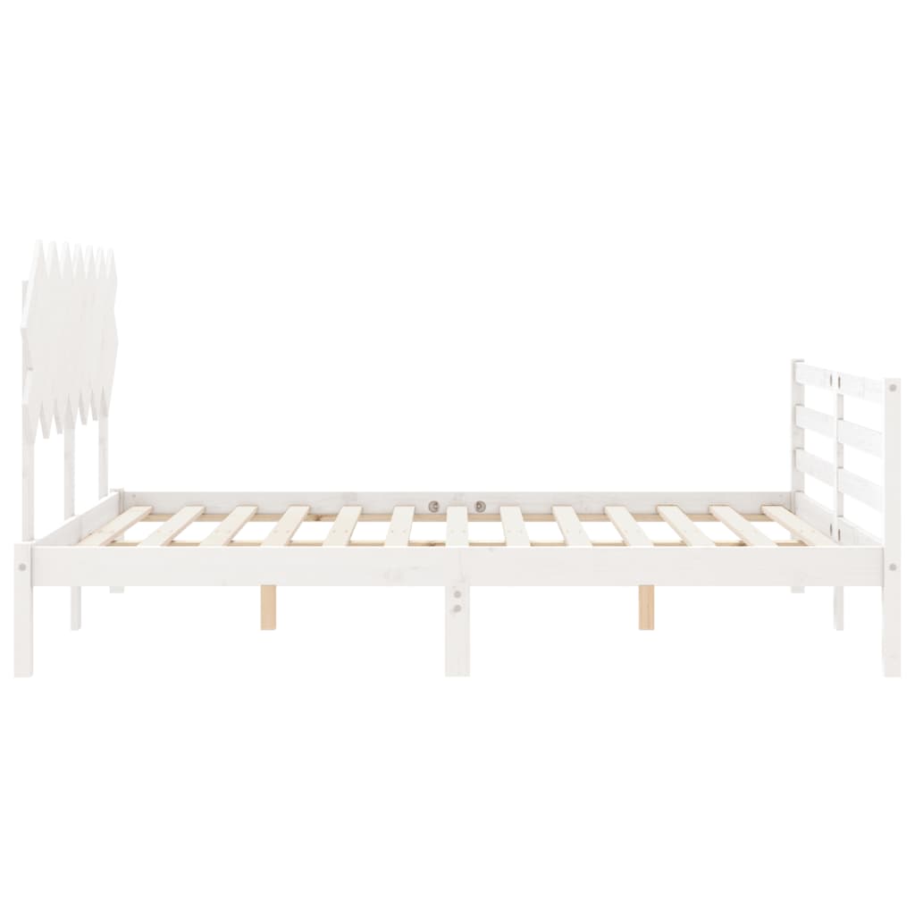 Giroletto con Testiera Bianco King Size in Legno Massello - homemem39