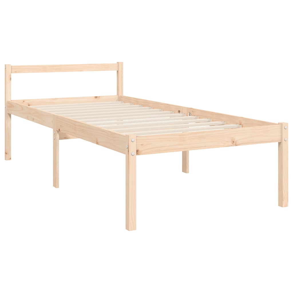 Letto per Anziani con Testiera Single in Legno Massello