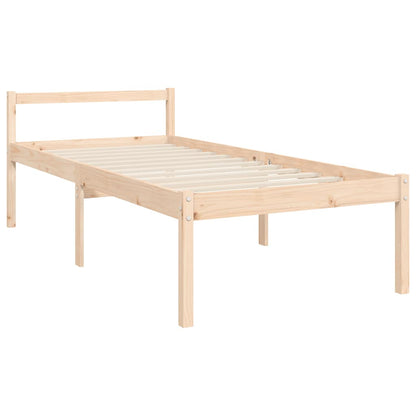 Letto per Anziani con Testiera Single in Legno Massello