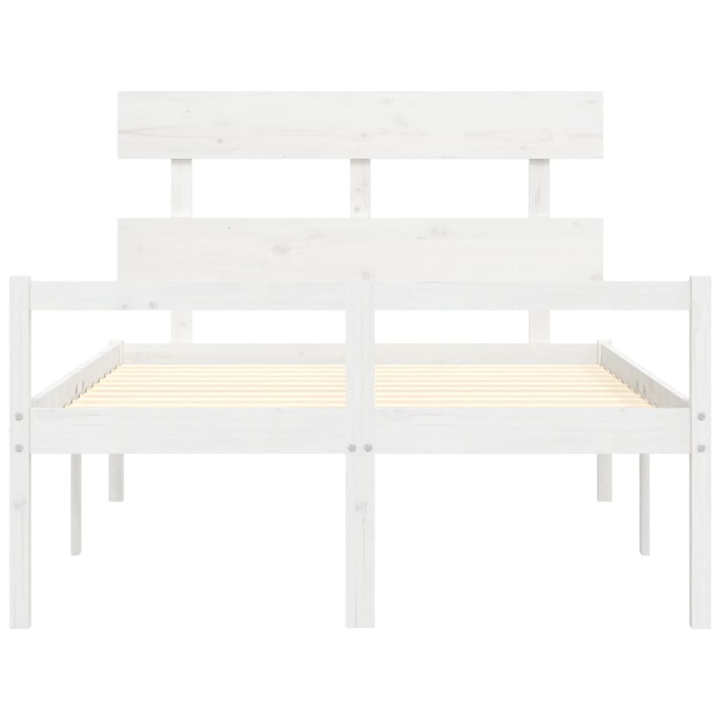 Letto per Anziani Bianco Testiera Small Double Legno Massello | homemem39