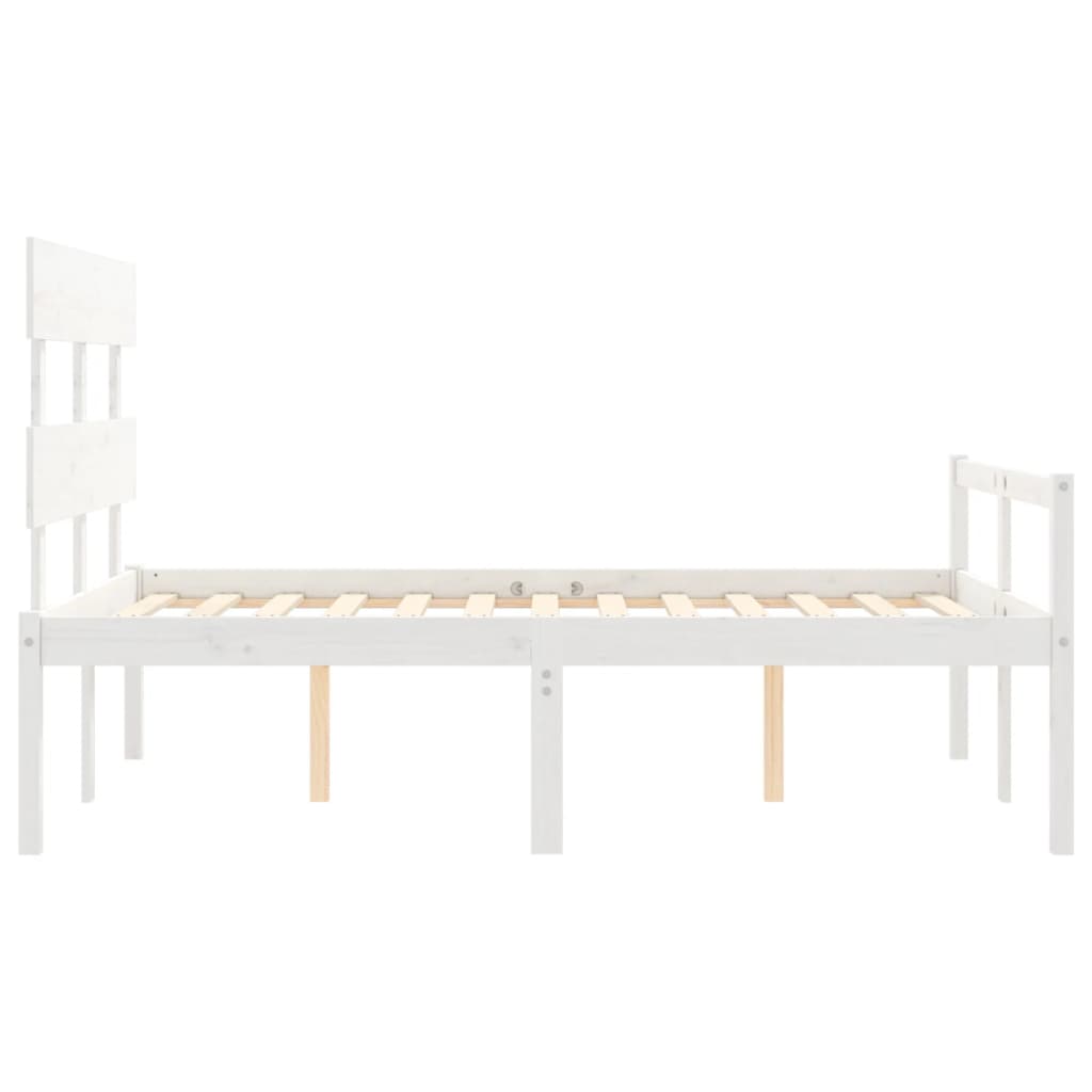 Letto per Anziani Bianco Testiera Small Double Legno Massello