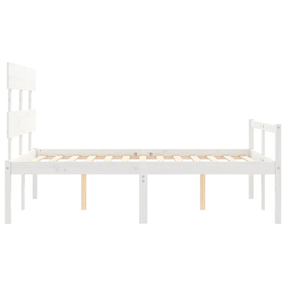 Letto per Anziani Bianco Testiera Small Double Legno Massello