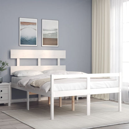 Letto per Anziani Bianco Testiera Small Double Legno Massello | homemem39
