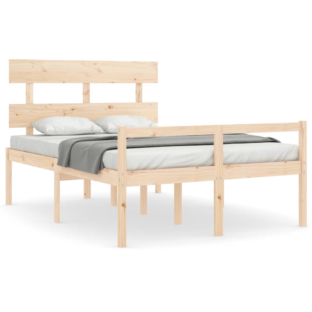 Letto per Anziani con Testiera 140x190 cm in Legno Massello - homemem39