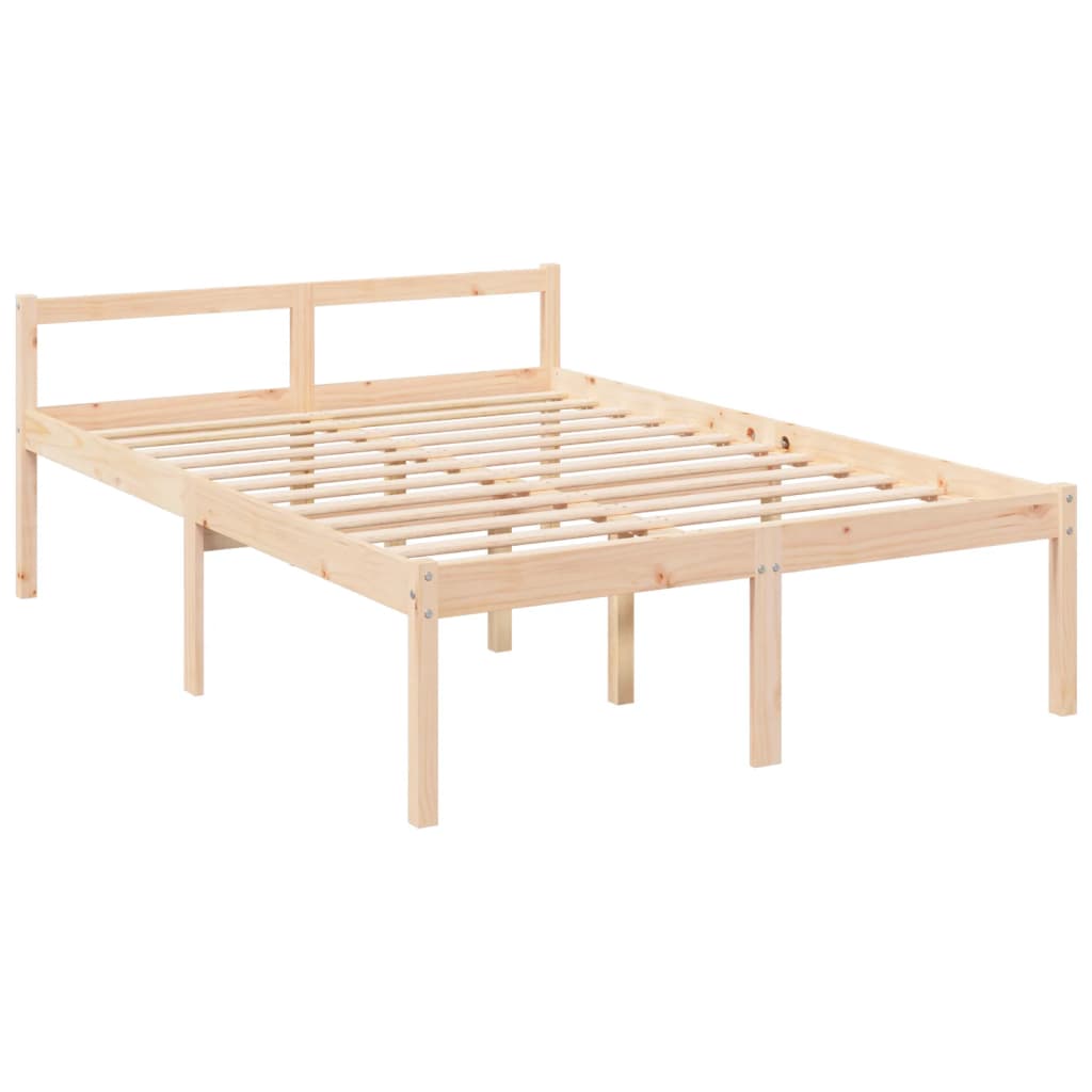 Letto per Anziani con Testiera 140x190 cm in Legno Massello - homemem39