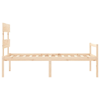 Letto per Anziani con Testiera 90x200 cm in Legno Massello