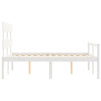 Letto per Anziani con Testiera Bianco 120x200 cm Legno Massello