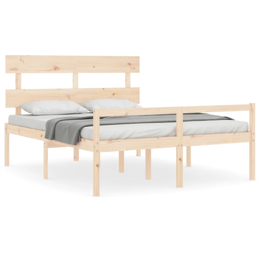 Letto per Anziani con Testiera 160x200 cm in Legno Massello