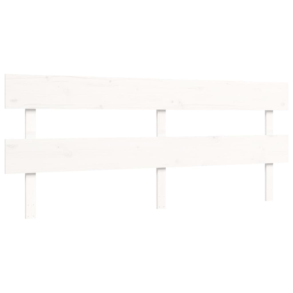 Letto per Anziani con Testiera Bianco 200x200 cm Legno Massello | homemem39
